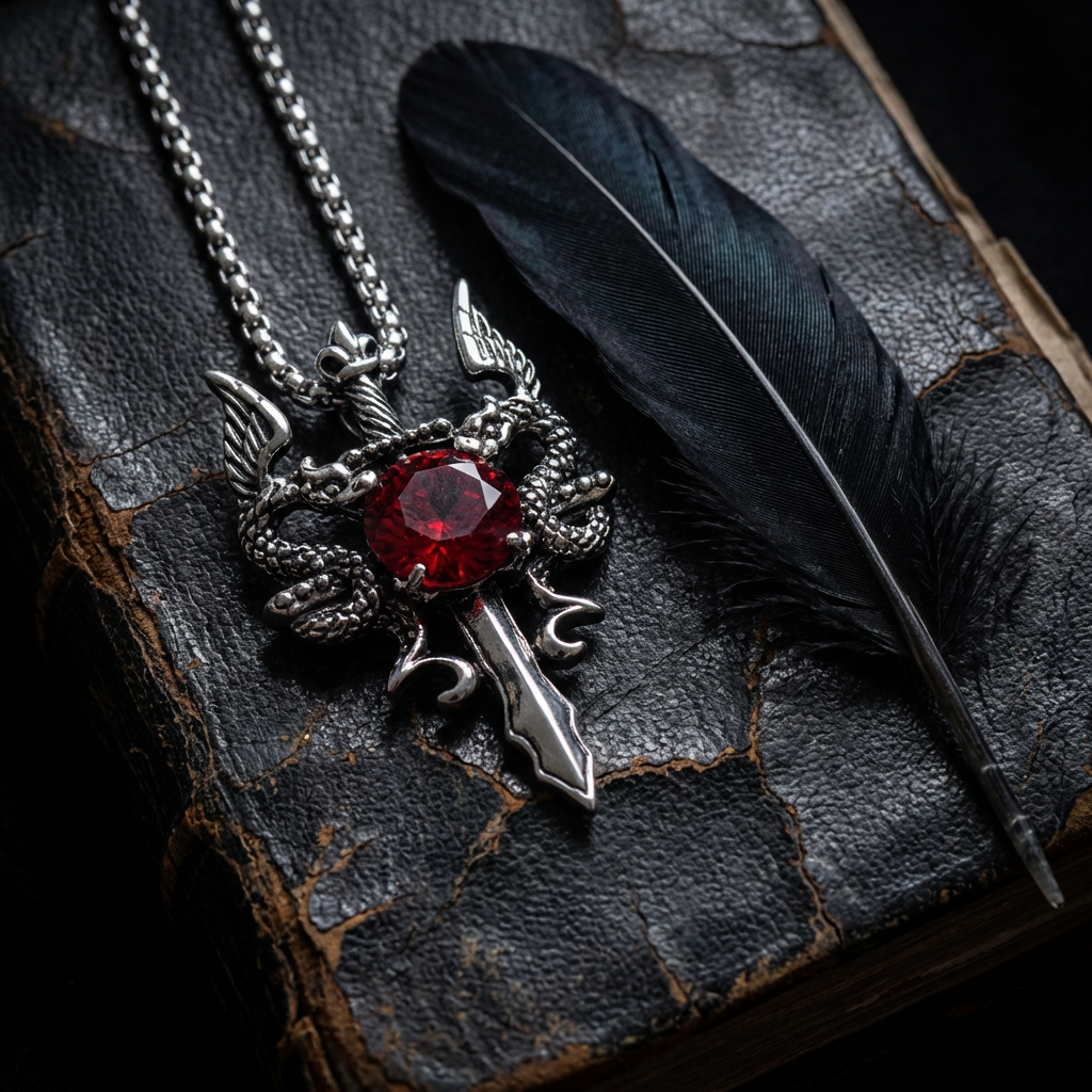 Raven's Red Eye Pendant